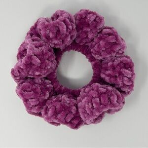 Sparkly Electric Violet Crochet Scrunchie